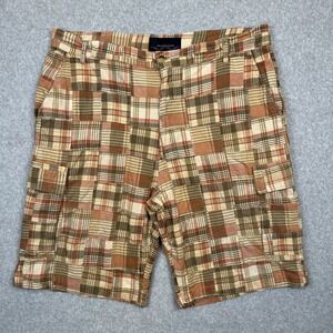 Phat Farm Cargo Shorts Mens 40 Baggy Madras Plaid Patchwork‎ VTG Y2K 90s Hip Hop